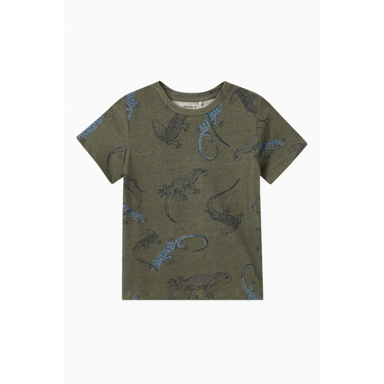 Name It - Lizard T-shirt in Cotton Grey