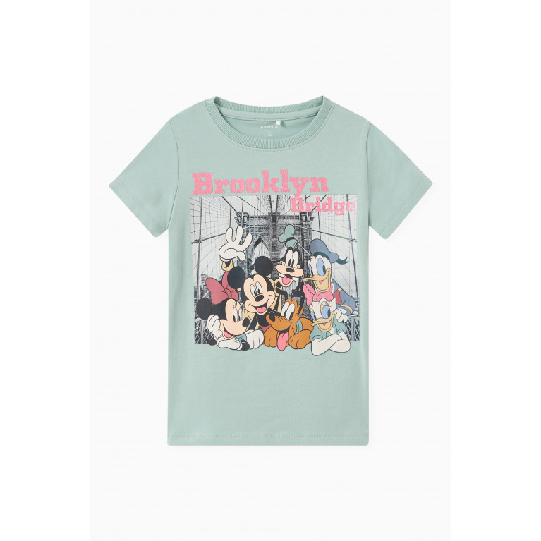 Name It - Mickey Mouse Top in Cotton Green
