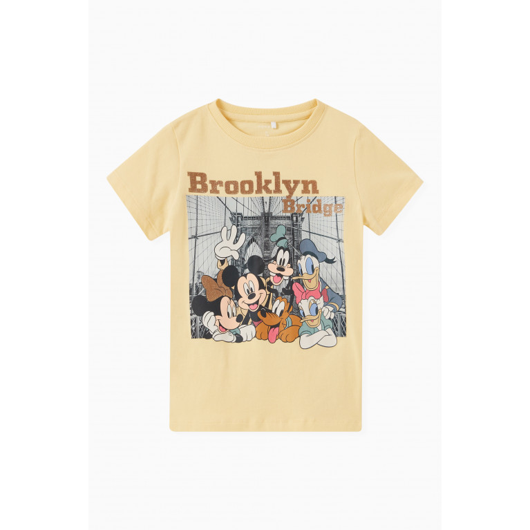 Name It - Mickey Mouse T-shirt in Cotton Yellow