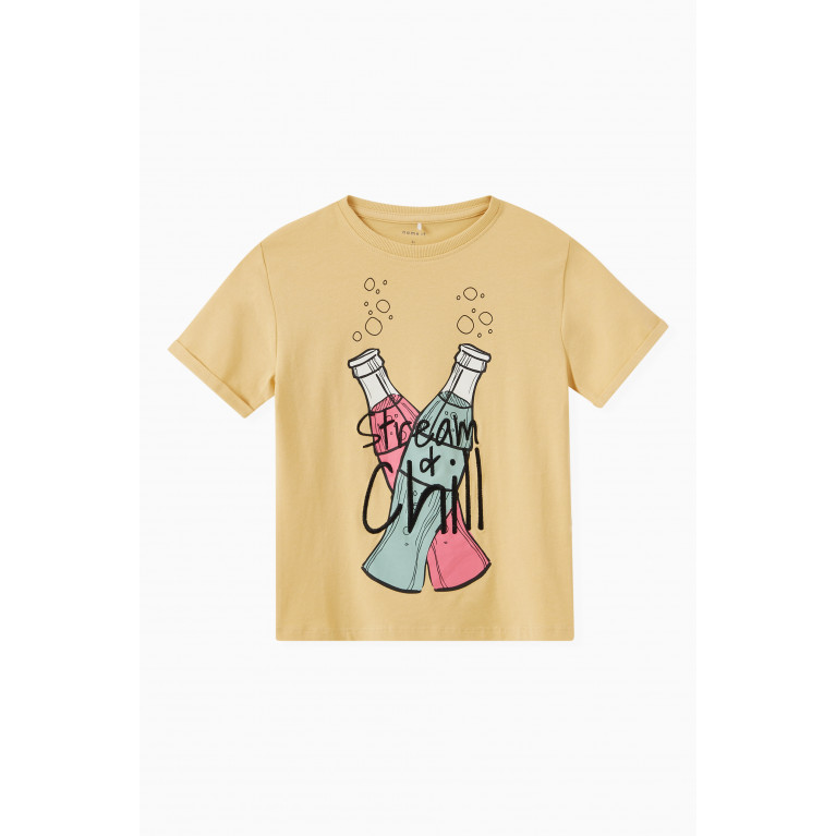 Name It - Food Icons T-shirt in Cotton Jersey Yellow