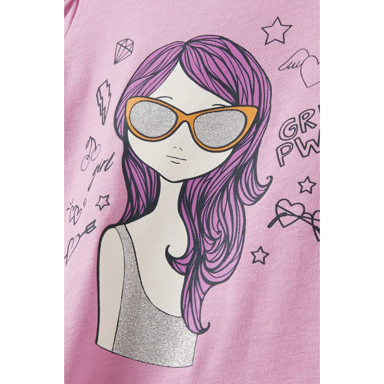 Name It - Kuria Print T-shirt in Cotton Purple