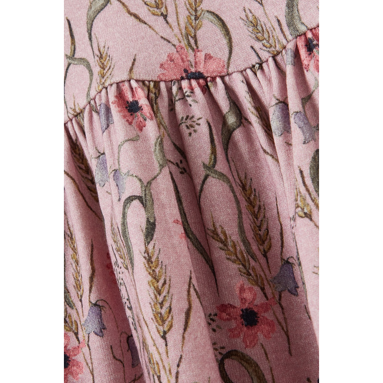 Name It - Katherina Floral Print Dress in Cotton Purple