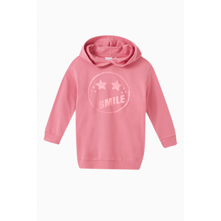 Name It - Logo Boxy Hoodie in Cotton-jersey Pink