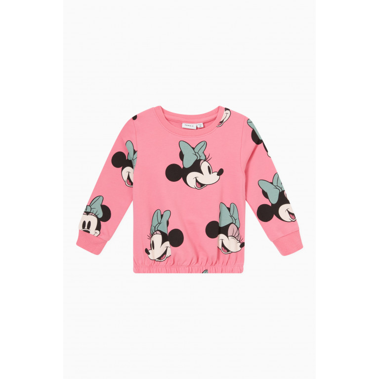 Name It - Minnie Mouse Sweatshirt in Cotton Pink