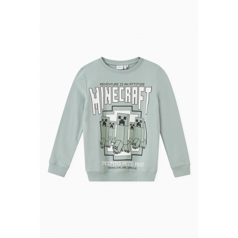 Name It - Minecraft Sweatshirt in Stretchy Cotton Green
