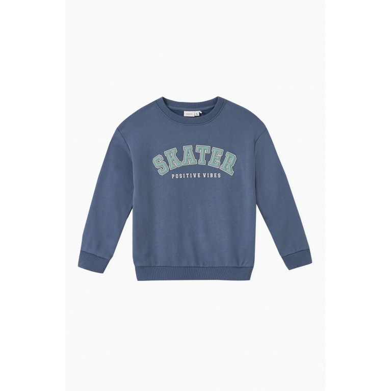 Name It - Skater Sweatshirt in Cotton Blue