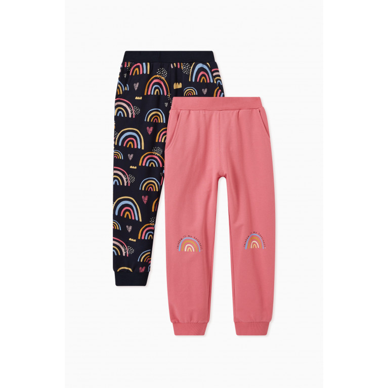 Name It - Rainbow Print Sweatpants in Cotton, Set of 2
