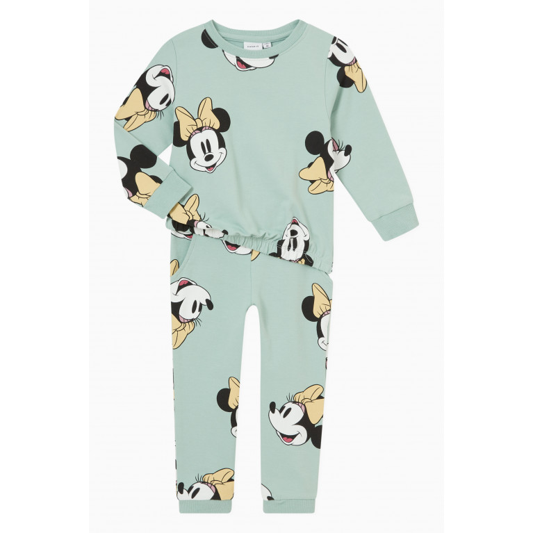 Name It - Minnie Mouse Sweatpants in Cotton Green