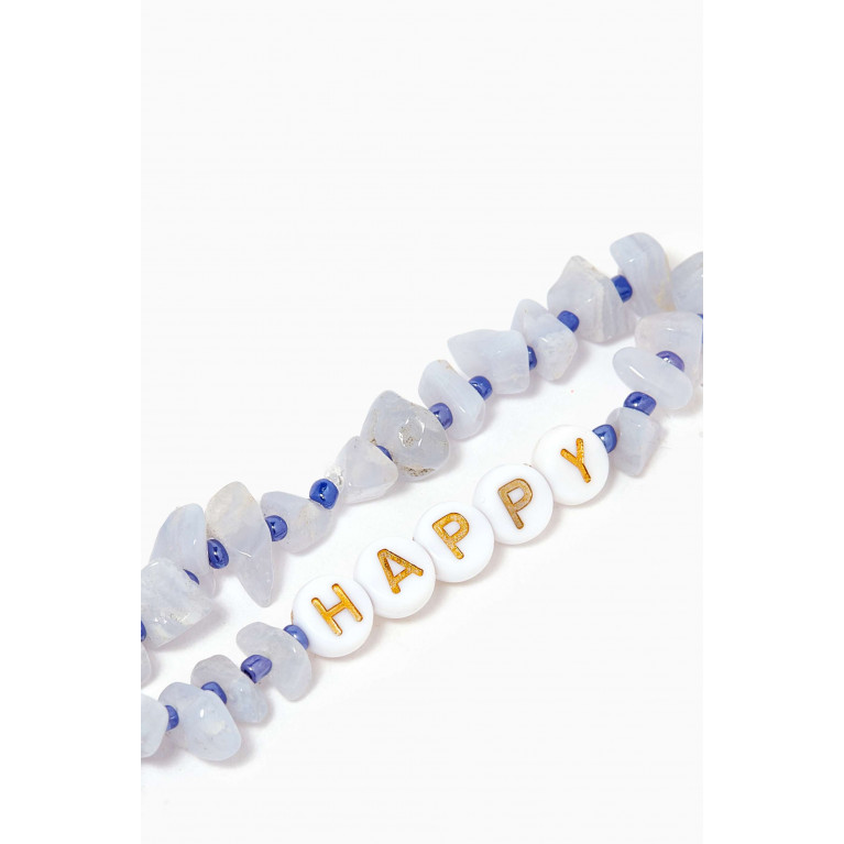 T Balance - "Happy" Blue Lace Agate Crystal Healing Bracelet