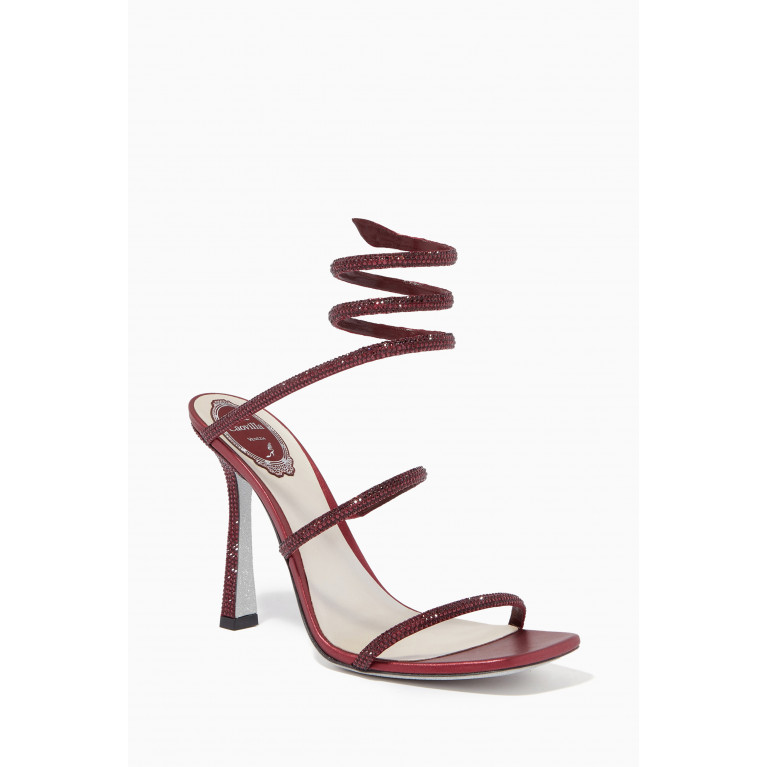 René Caovilla - Embellished Wrap-around Heel Sandals in Suede