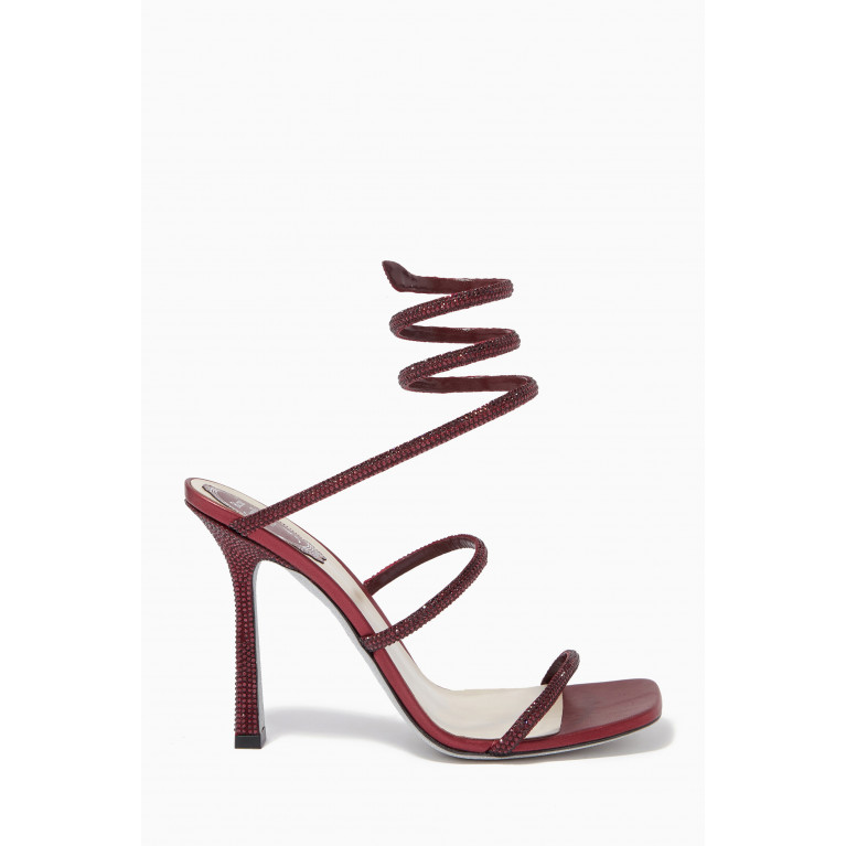 René Caovilla - Embellished Wrap-around Heel Sandals in Suede