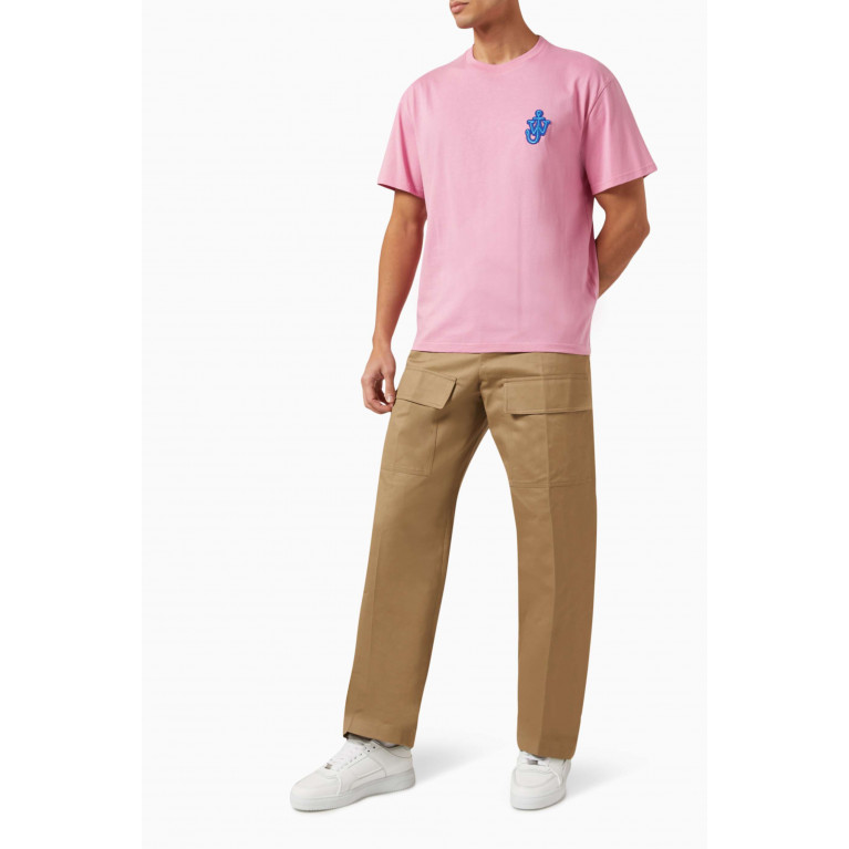 Jw Anderson - Anchor Patch T-shirt in Cotton Pink