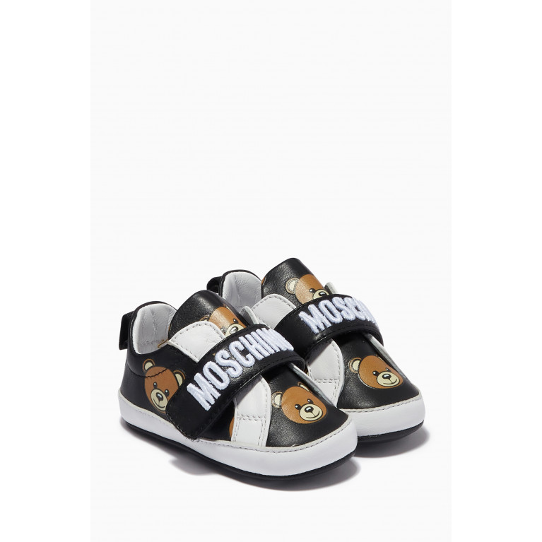 Moschino - Teddy Bear Logo Sneakers in Leather