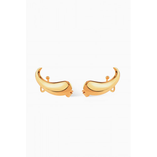 Misho - Paisley Stud Earrings in 22kt Gold-plated Bronze
