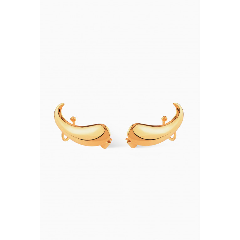 Misho - Paisley Stud Earrings in 22kt Gold-plated Bronze
