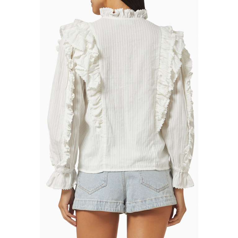 Magali Pascal - Luciana Ruffled Top in Crinkle-cotton