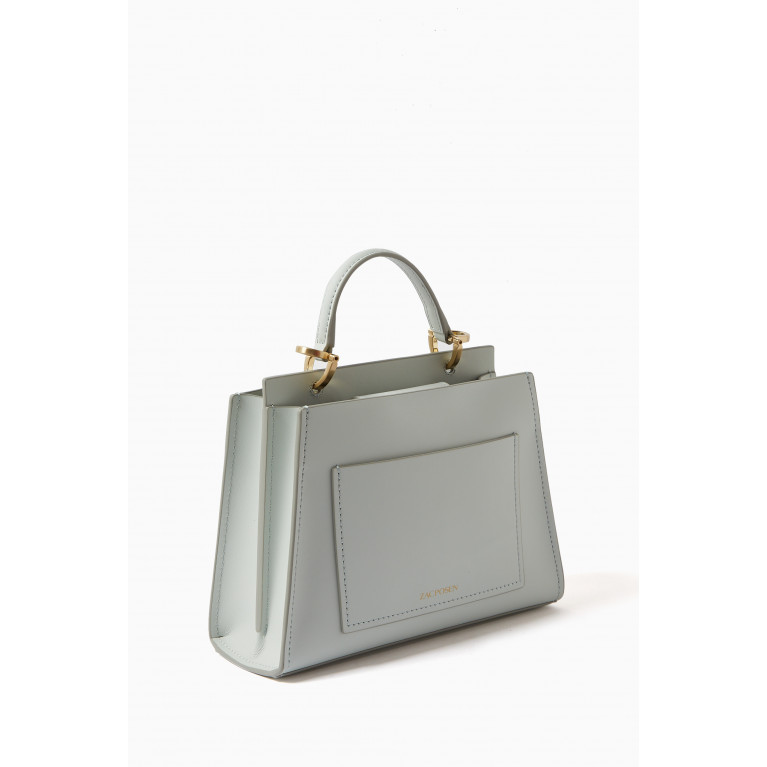 ZAC Zac Posen - Small Earthette Double Compartment Top Handle Bag in Leather Grey