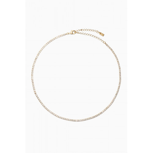 By Adina Eden - Thin Tennis Choker in Yellow Gold-plated Sterling Silver Yellow
