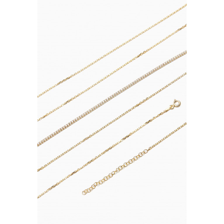 By Adina Eden - Tennis Body Chain in Yellow Gold-plated Sterling Silver