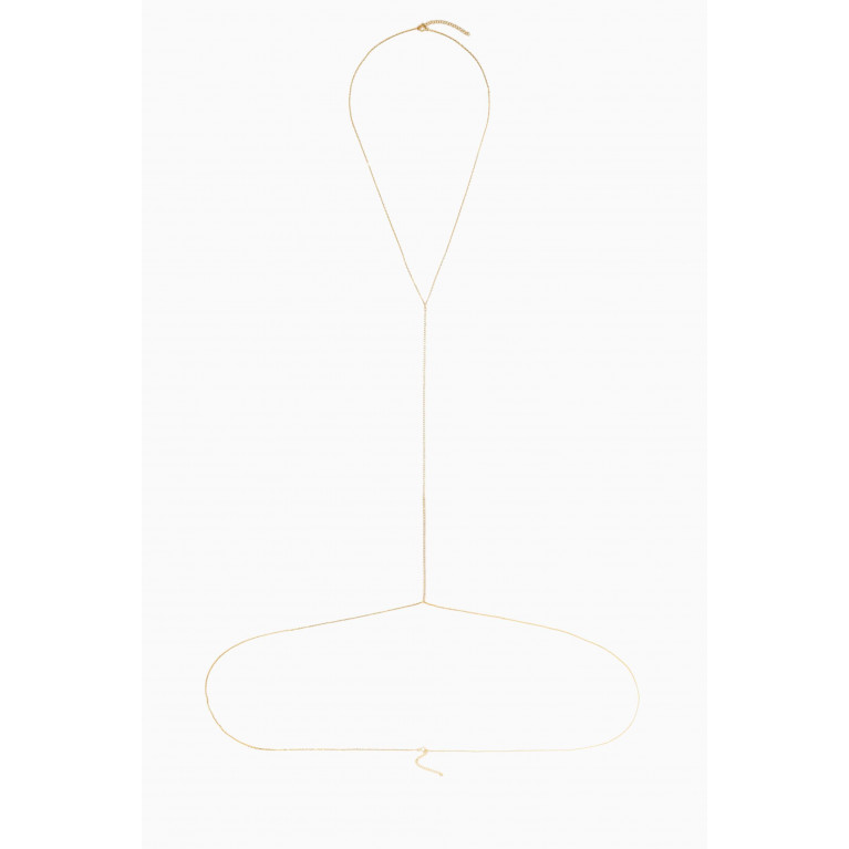 By Adina Eden - Tennis Body Chain in Yellow Gold-plated Sterling Silver