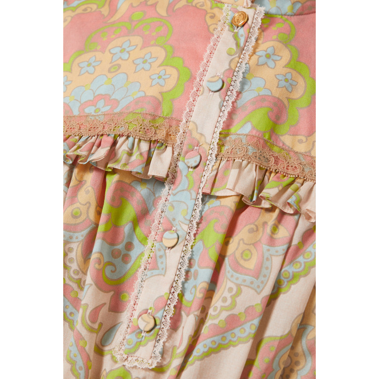 Gucci - Floral Print Maxi Dress in Cotton Muslin