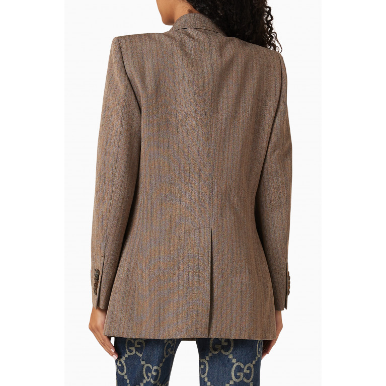 Gucci - Double Breasted Jacket in Herringbone Wool