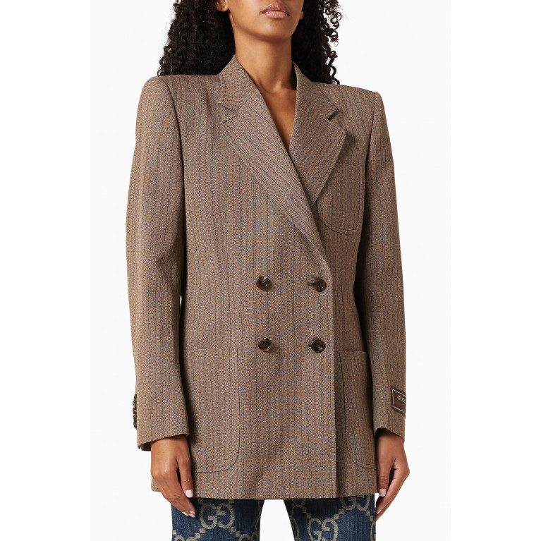 Gucci - Double Breasted Jacket in Herringbone Wool