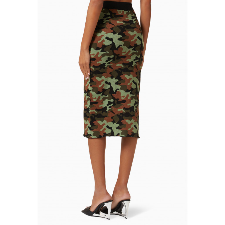 Alessandra Rich - Camouflage Midi Skirt