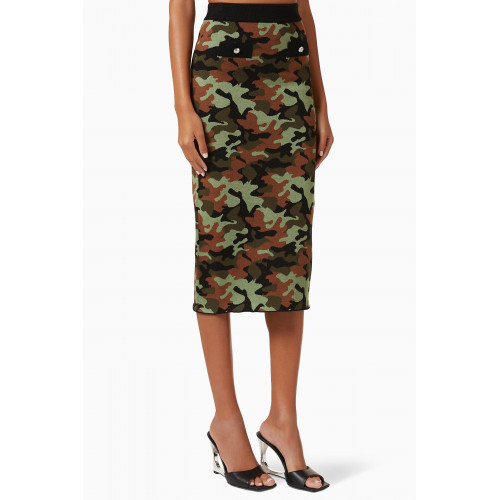 Alessandra Rich - Camouflage Midi Skirt