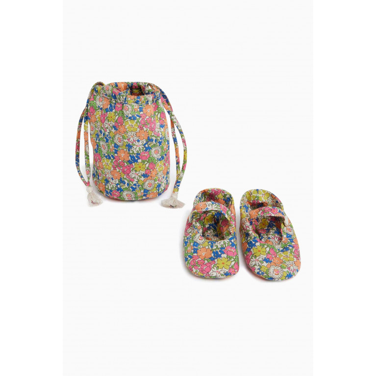 Bonpoint - Floral Crib Shoes in Organic Cotton