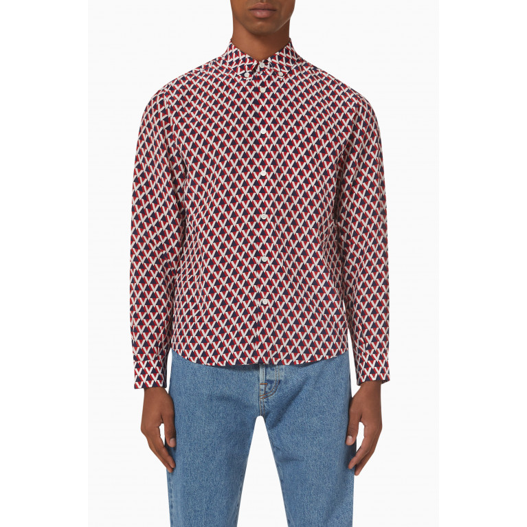 Valentino - Veehive-print Shirt in Silk