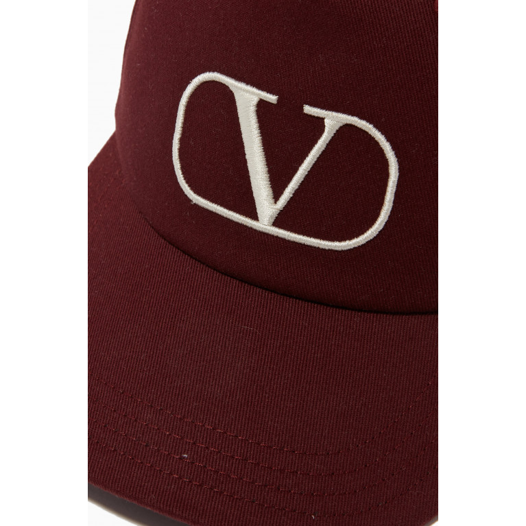 Valentino - VLogo Signature Baseball Cap in Cotton Red