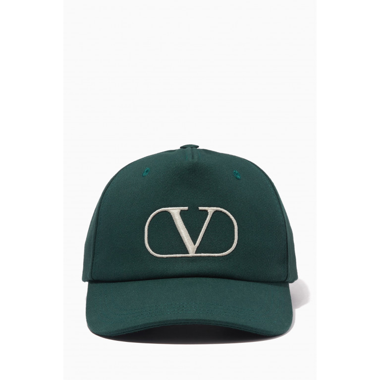 Valentino - Valentino Garavani VLogo Signature Baseball Cap in Cotton Green