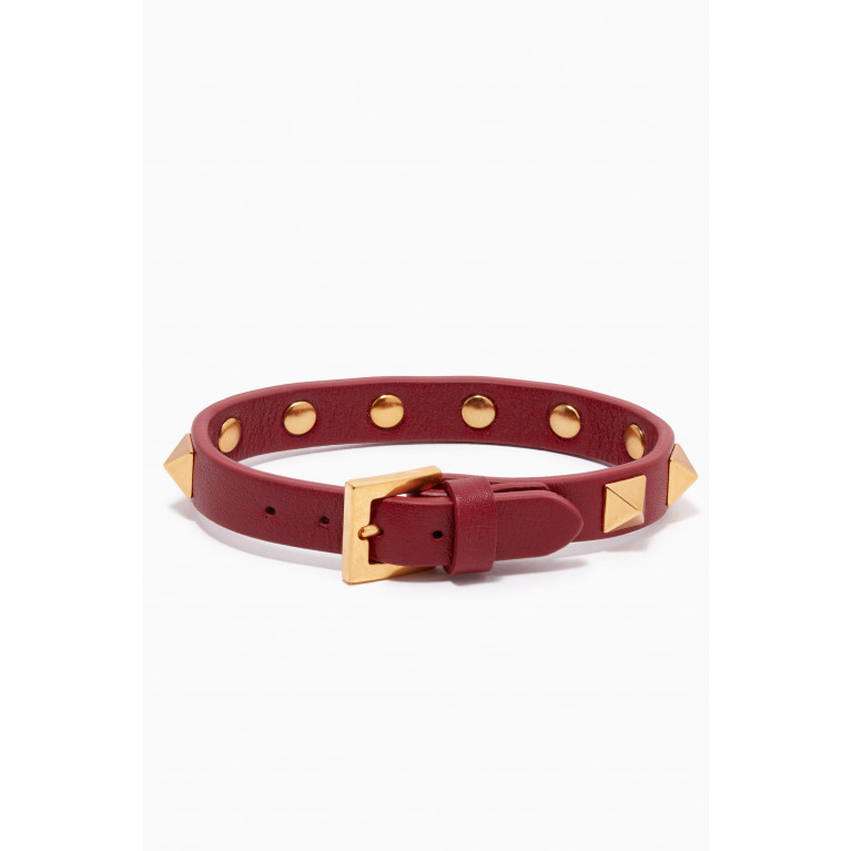 Valentino - Valentino Garavani Rockstud Bracelet in Leather Red