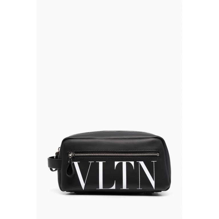 Valentino - Valentino Garavani VLTN Logo Wash Bag in Leather