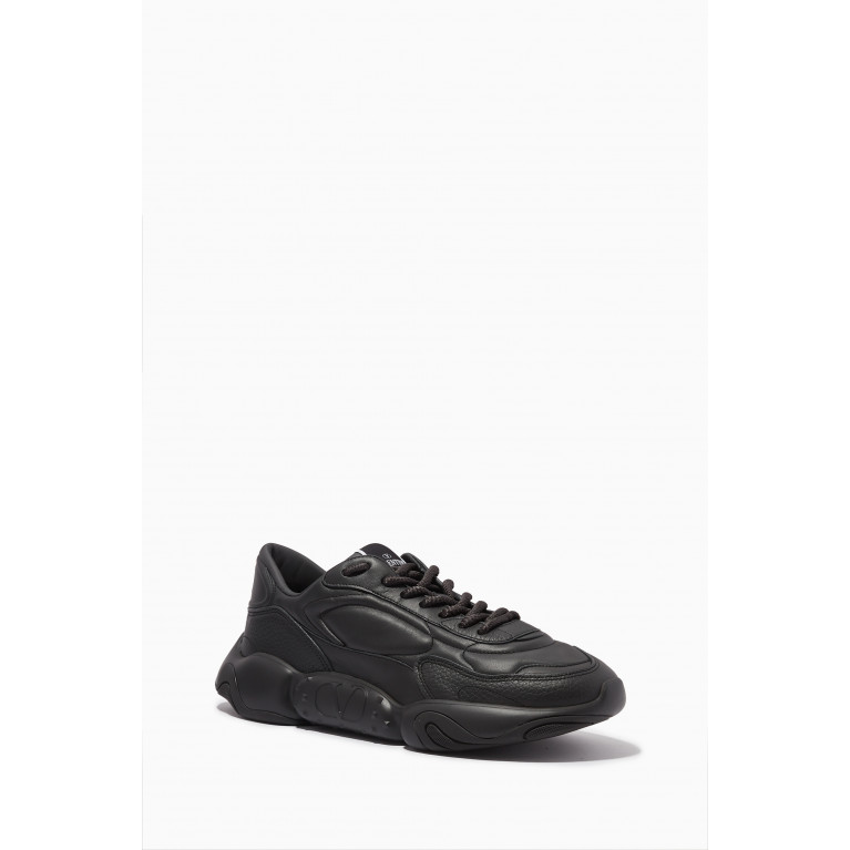 Valentino - Valentino Garavani Bubbleback Sneakers in Nappa & Textured Leather Grey