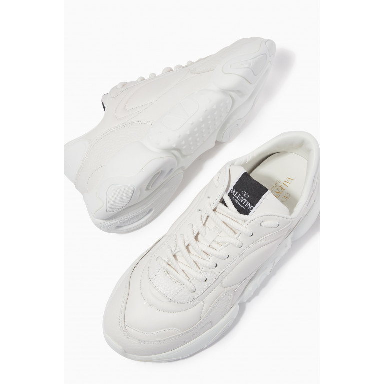 Valentino - Valentino Garavani Bubbleback Sneakers in Nappa & Textured Leather White