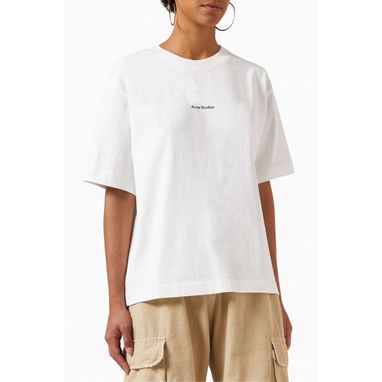 Acne Studios - Logo Print T-shirt in Organic Cotton White