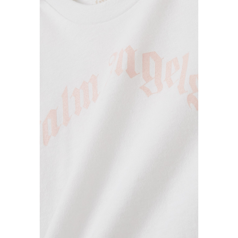 Palm Angels - Curved Logo T-shirt in Cotton White