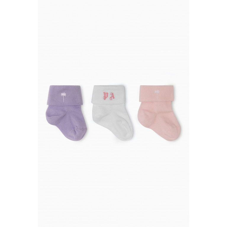 Palm Angels - Logo Socks Tri-pack in Cotton