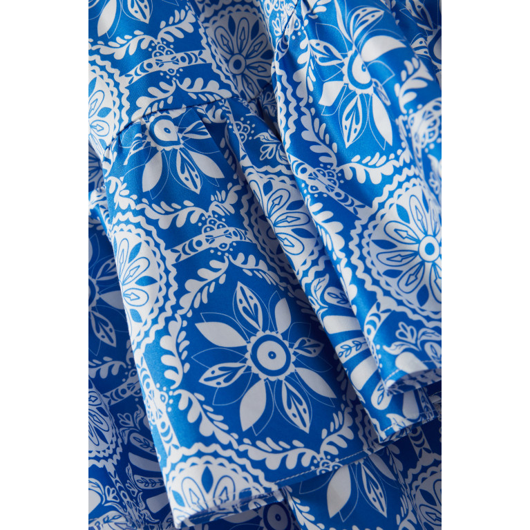Borgo de Nor - Margarita Printed Dress in Cotton Blue