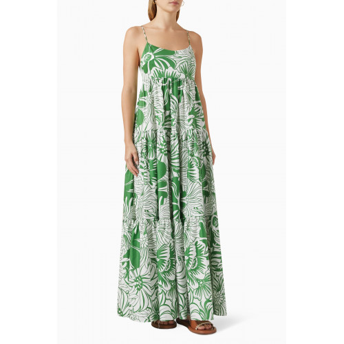 Borgo de Nor - Merle Printed Maxi Dress in Cotton Green