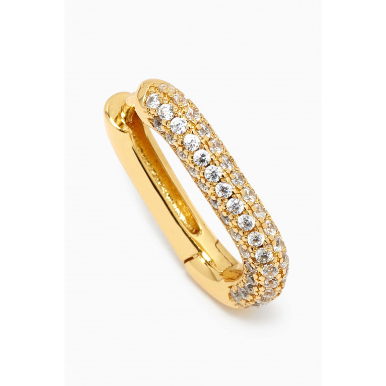 Luv Aj - Pave Chain Link CZ Huggies in 14kt Antique Gold-plated Brass