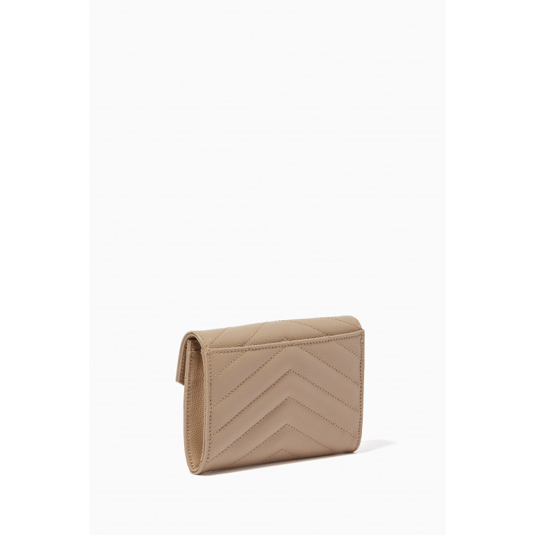 Saint Laurent - Cassandre Matelassé Small Envelope Wallet in Embossed Leather