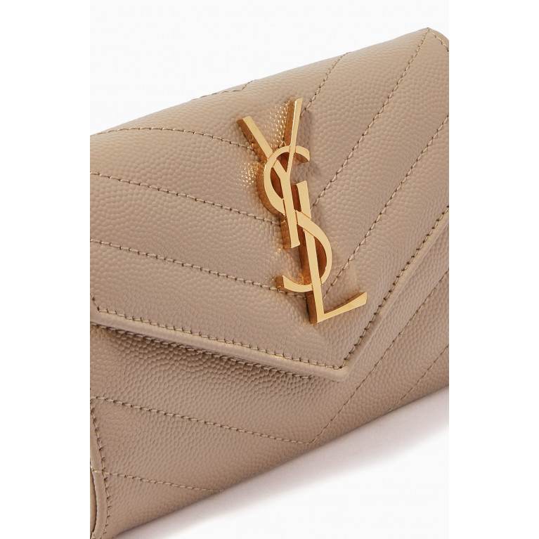 Saint Laurent - Cassandre Matelassé Small Envelope Wallet in Embossed Leather
