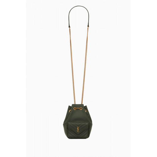 Saint Laurent - Joe Mini Quilted Bucket Bag in Lambskin