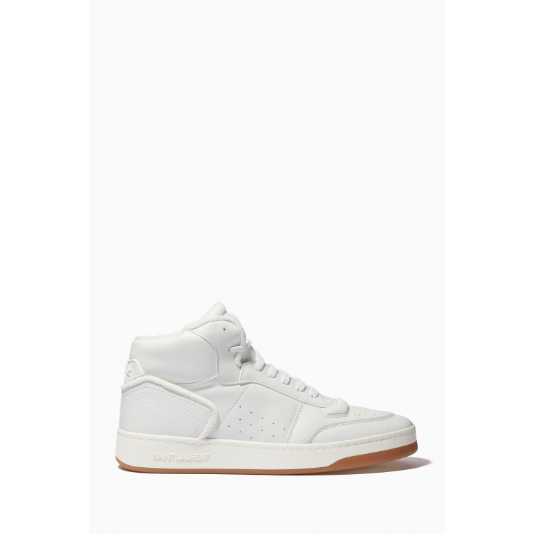 Saint Laurent - SL/80 Mid-top Sneakers in Smooth & Grained Leather