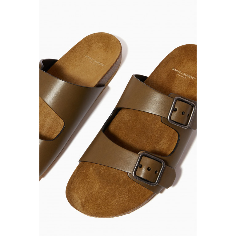 Saint Laurent - Jimmy Slide Sandals in Smooth Leather
