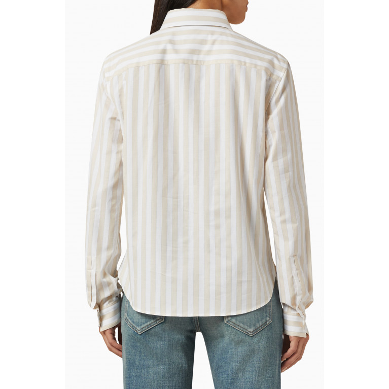 Saint Laurent - Monogram Shirt in Striped Cotton