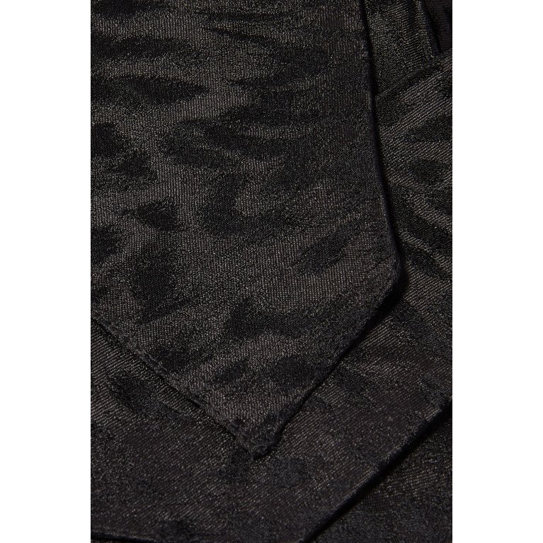 Saint Laurent - Leopard-print Tie in Mulberry Silk Jacquard